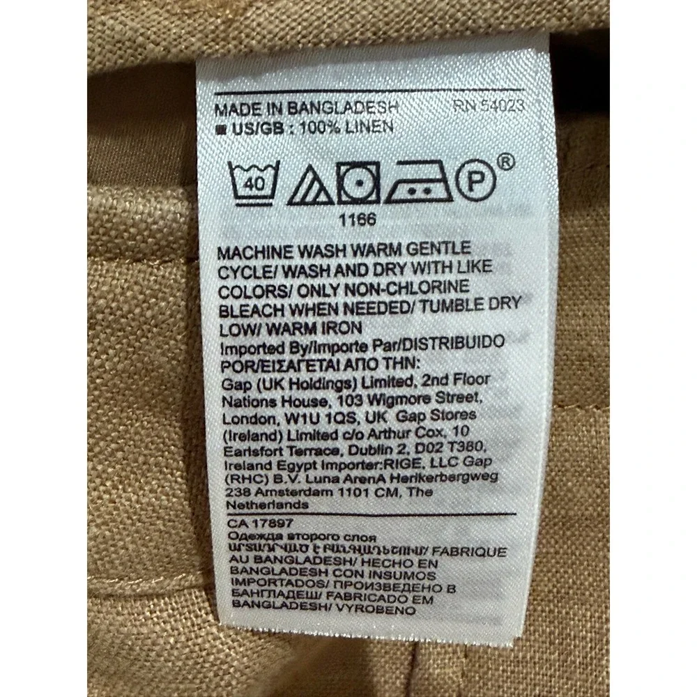Banana Republic High Rise Pleated Linen Pants Iced Latte Brown 4 Petite